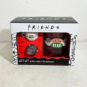 COPY - NWT friends the tv series central perk glass mug and tea infuser giftset